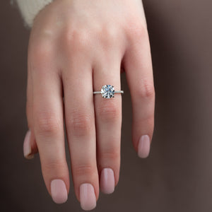 The Pave Claire Set With A 2.5 Carat Round Lab Diamond