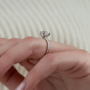 The Pave Claire Set With A 2.5 Carat Round Lab Diamond