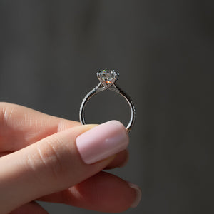 The Pave Claire Set With A 2.5 Carat Round Lab Diamond