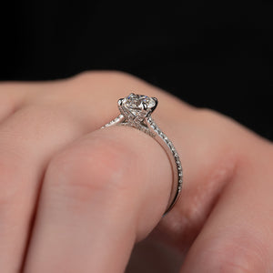 The Pave Claire Set With A 2.5 Carat Round Lab Diamond