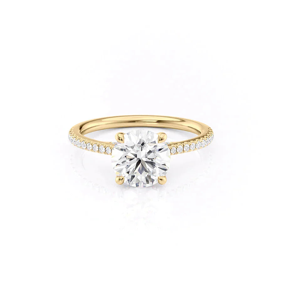 The Pave Claire Set With A 2.5 Carat Round Lab Diamond
