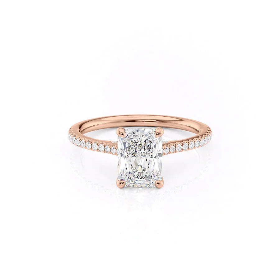 The Pave Claire Set With A 1.5 Carat Radiant Lab Diamond