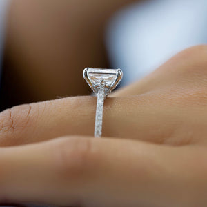 The Pave Claire Set With A 3 Carat Radiant Lab Diamond