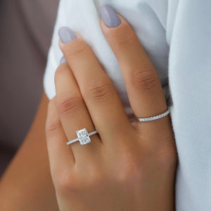 The Pave Claire Set With A 3 Carat Radiant Lab Diamond