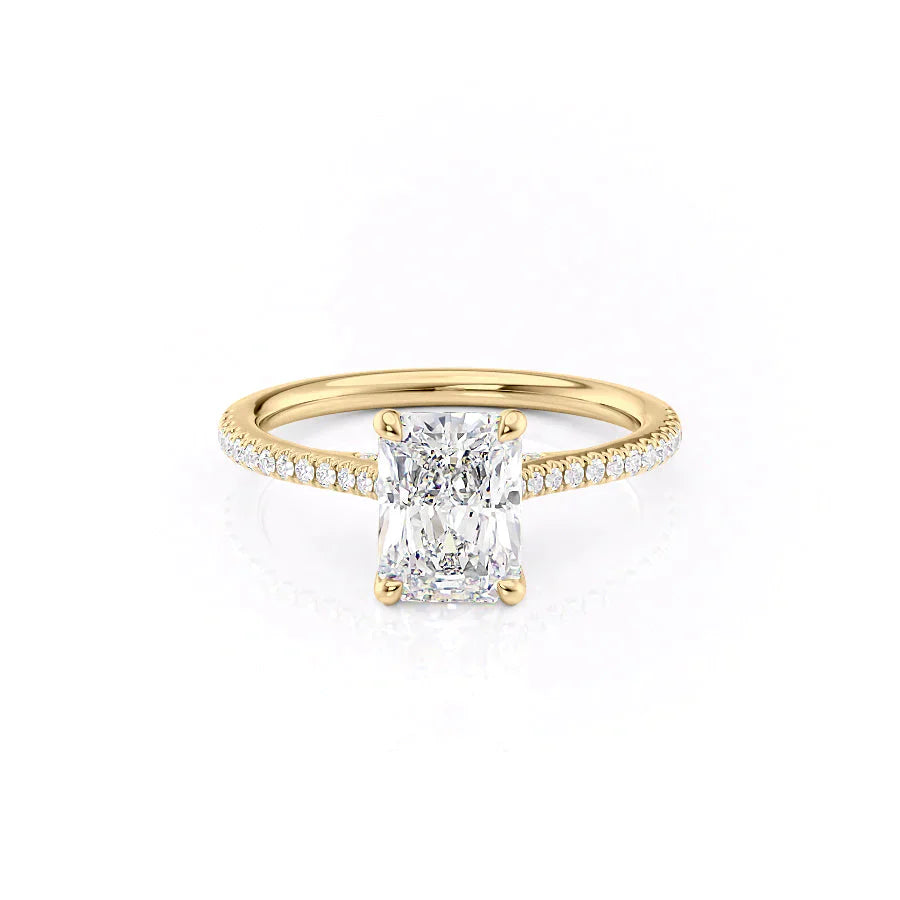 The Pave Claire Set With A 4.5 Carat Radiant Moissanite