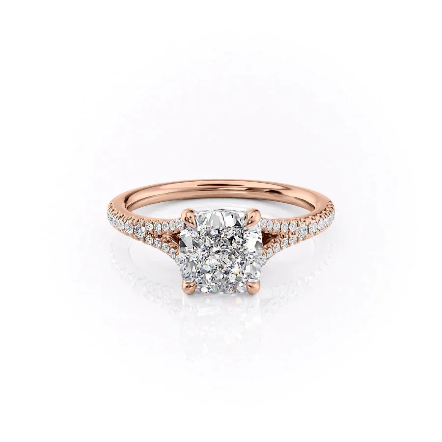 The Jade Set With A 1 Carat Cushion Moissanite