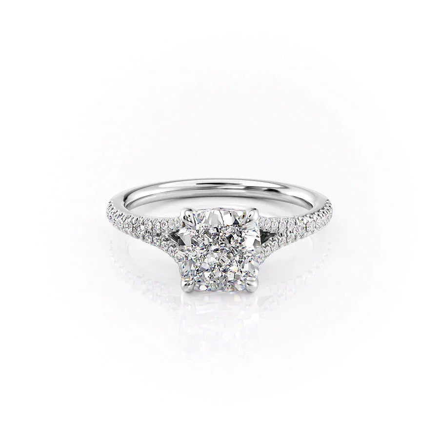 The Jade Set With A 4.5 Carat Cushion Moissanite