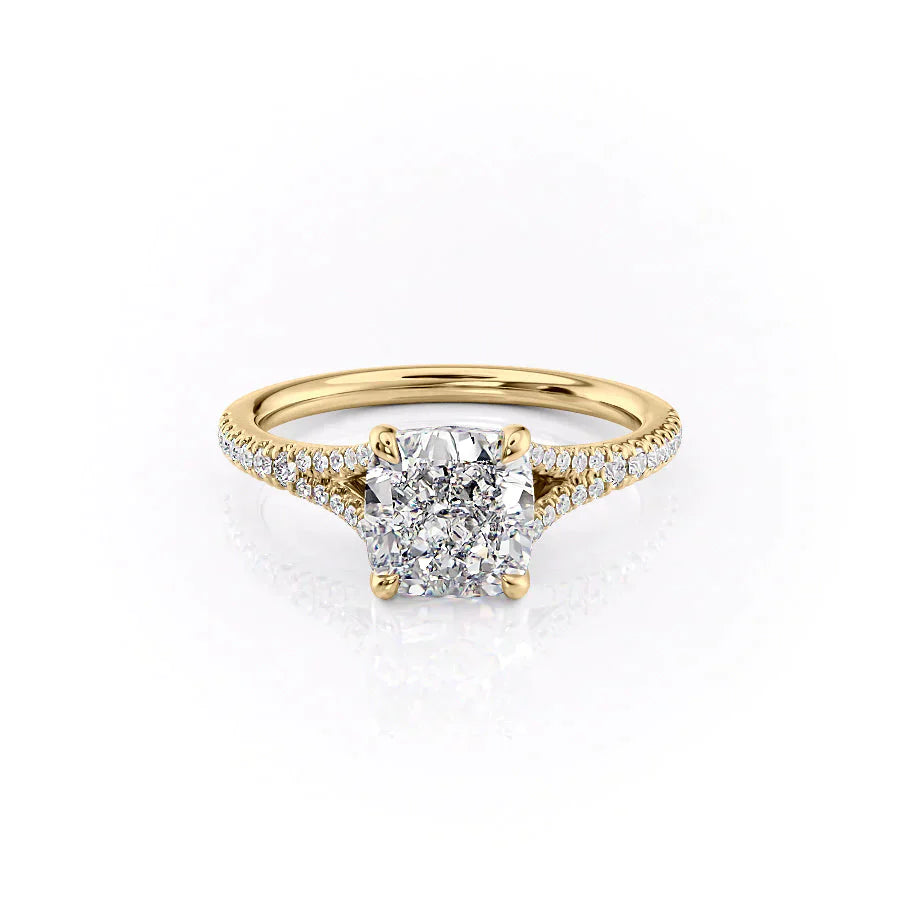 The Jade Set With A 4.5 Carat Cushion Moissanite