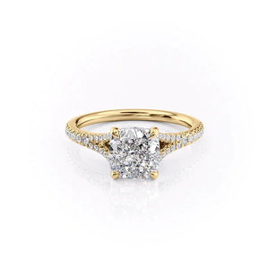 The Jade Set With A 3 Carat Cushion Moissanite