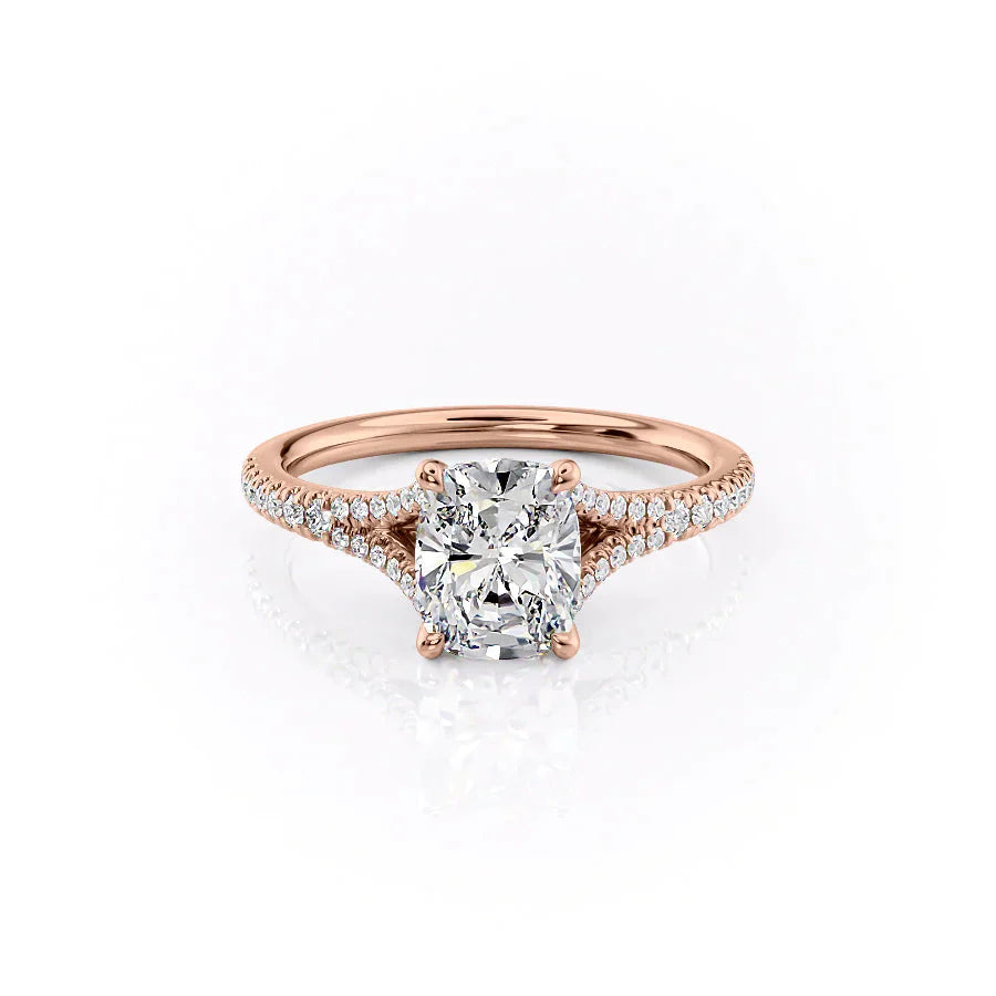The Jade Set With A 2 Carat Elongated Cushion Lab Diamond