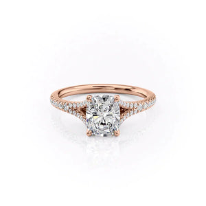 The Jade Set With A 1 Carat Elongated Cushion Moissanite