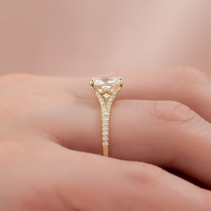 The Jade Set With A 1.5 Carat Cushion Lab Diamond