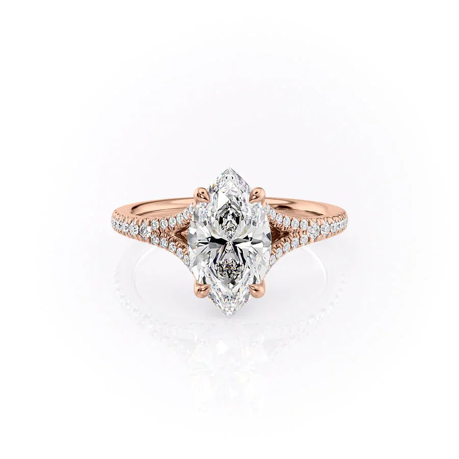 The Jade Set With A 3 Carat Marquise Moissanite