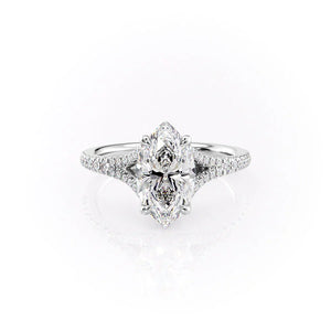 The Jade Set With A 1 Carat Marquise Moissanite