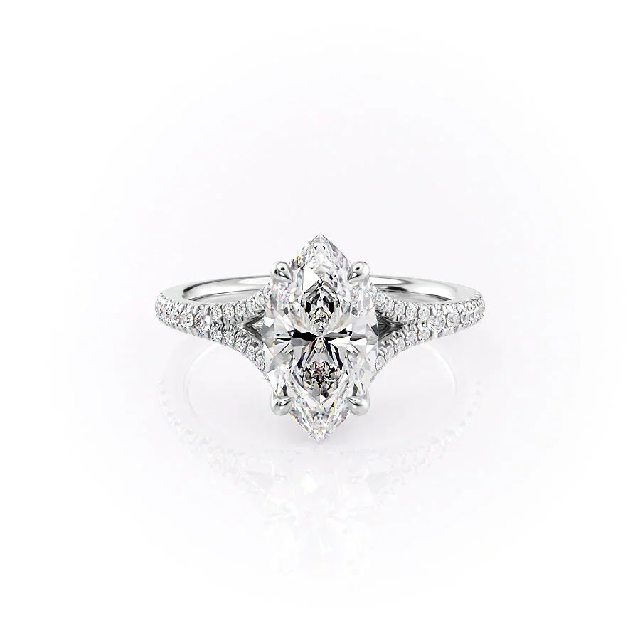 The Jade Set With A 2.5 Carat Marquise Moissanite