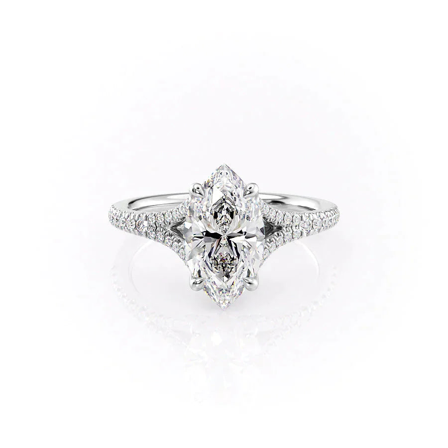 The Jade Set With A 3 Carat Marquise Lab Diamond