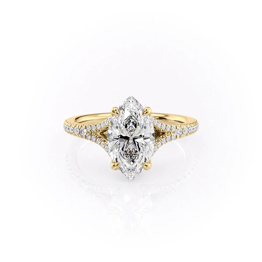 The Jade Set With A 2.5 Carat Marquise Moissanite