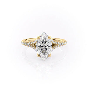 The Jade Set With A 2 Carat Marquise Moissanite