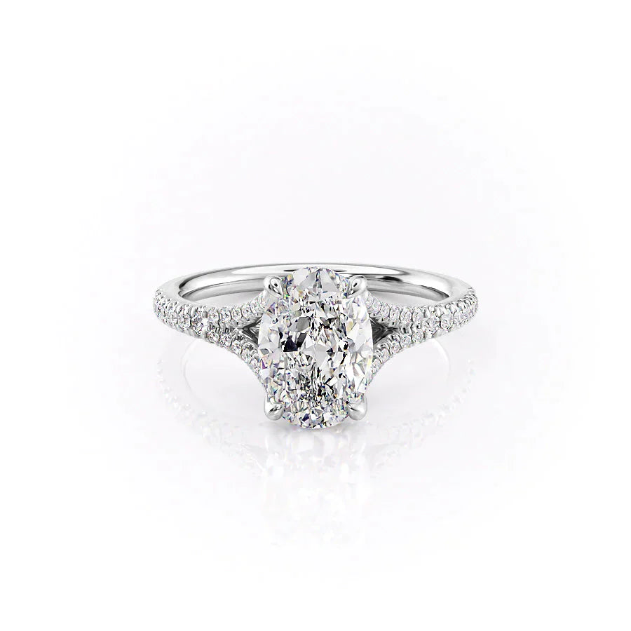 The Jade Set With A 4 Carat Oval Moissanite