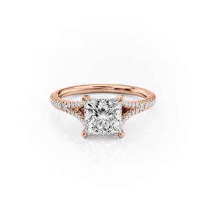 The Jade Set With A 1.5 Carat Princess Moissanite