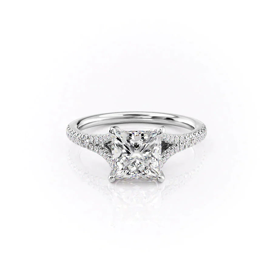 The Jade Set With A 3 Carat Princess Moissanite