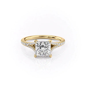 The Jade Set With A 1.5 Carat Princess Moissanite