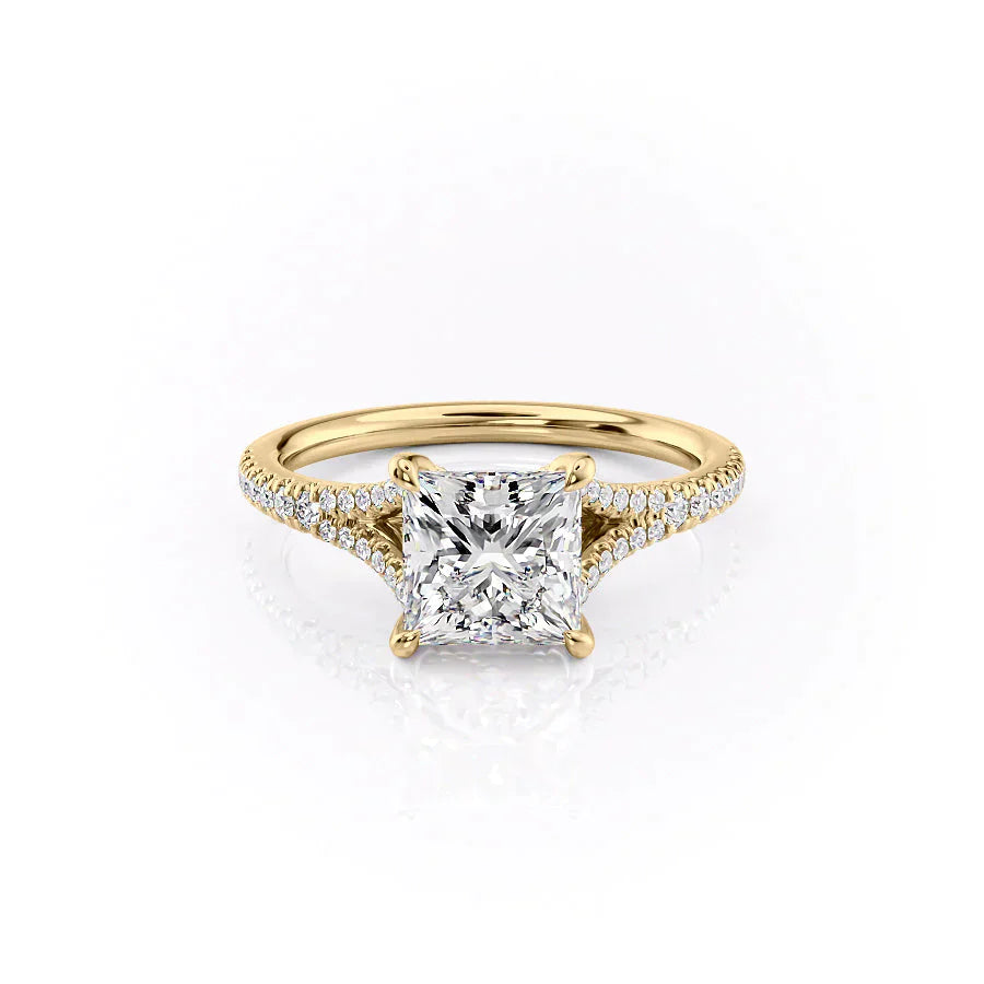 The Jade Set With A 3.5 Carat Princess Moissanite