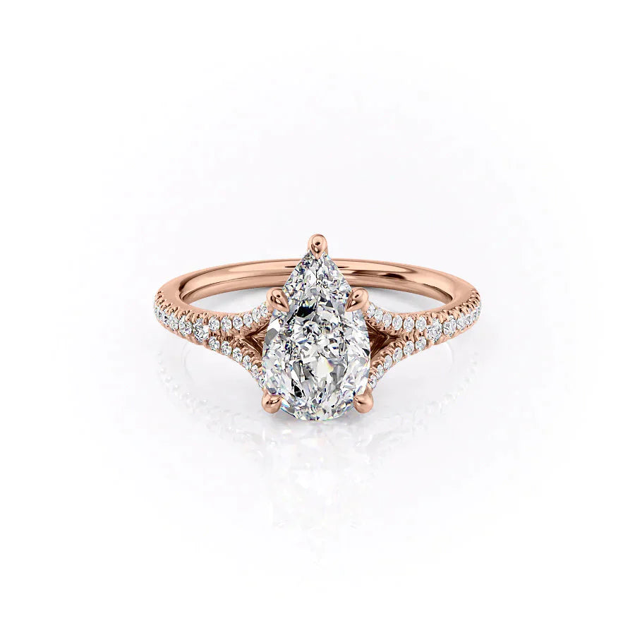 The Jade Set With A 1.5 Carat Pear Moissanite