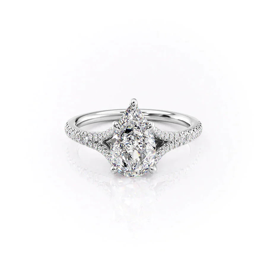 The Jade Set With A 1.5 Carat Pear Lab Diamond