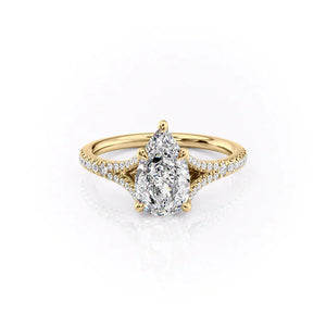 The Jade Set With A 1.5 Carat Pear Moissanite