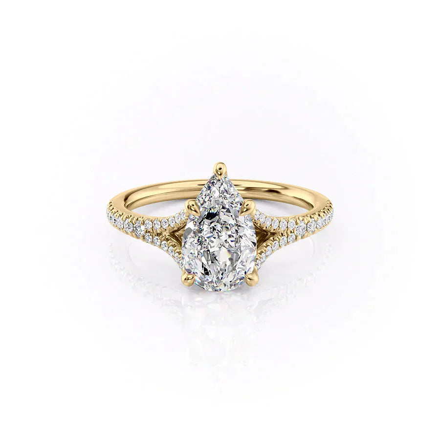 The Jade Set With A 2.5 Carat Pear Lab Diamond
