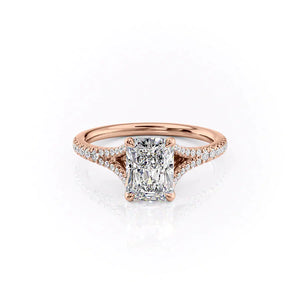The Jade Set With A 3.5 Carat Radiant Moissanite