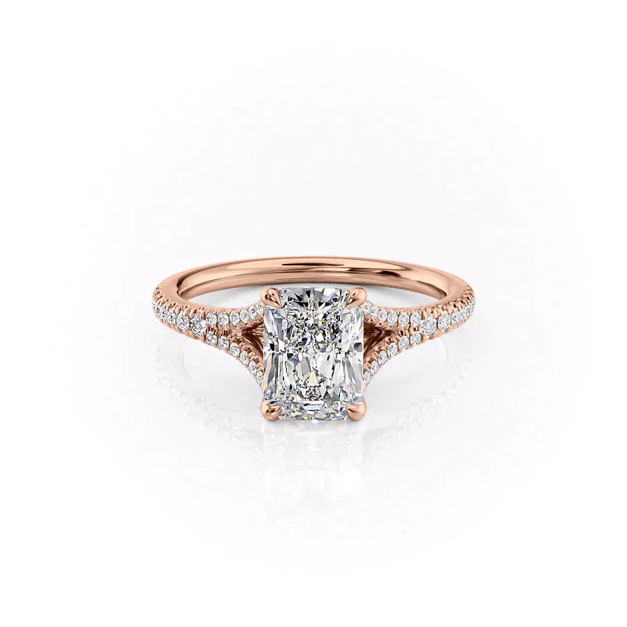 The Jade Set With A 4 Carat Radiant Moissanite