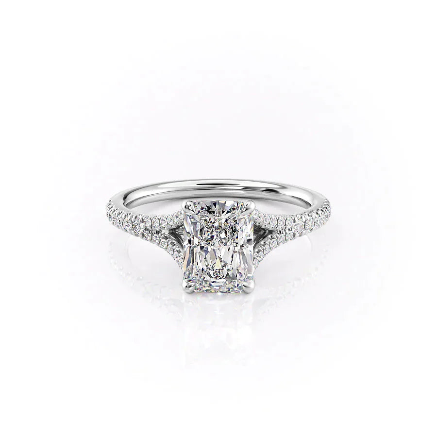 The Jade Set With A 4.5 Carat Radiant Moissanite