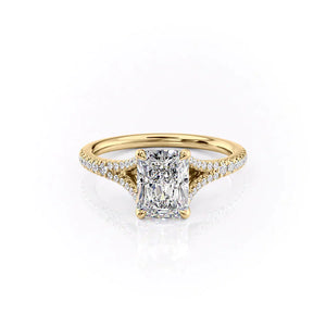The Jade Set With A 1.5 Carat Radiant Moissanite
