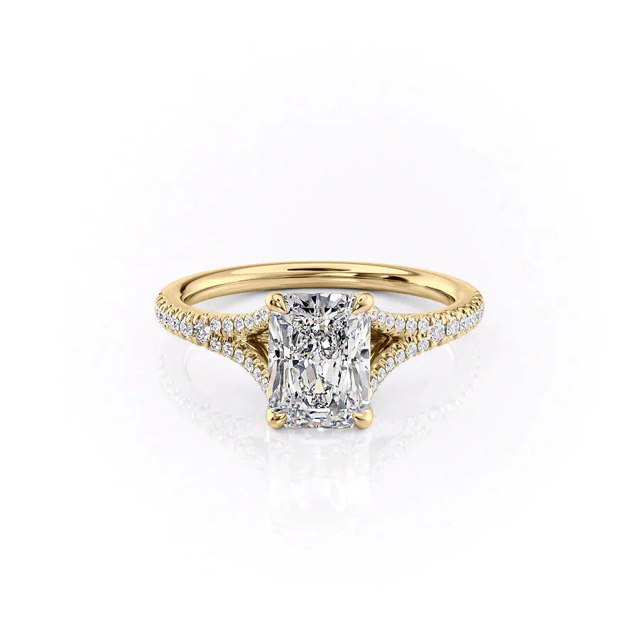 The Jade Set With A 1.5 Carat Radiant Lab Diamond