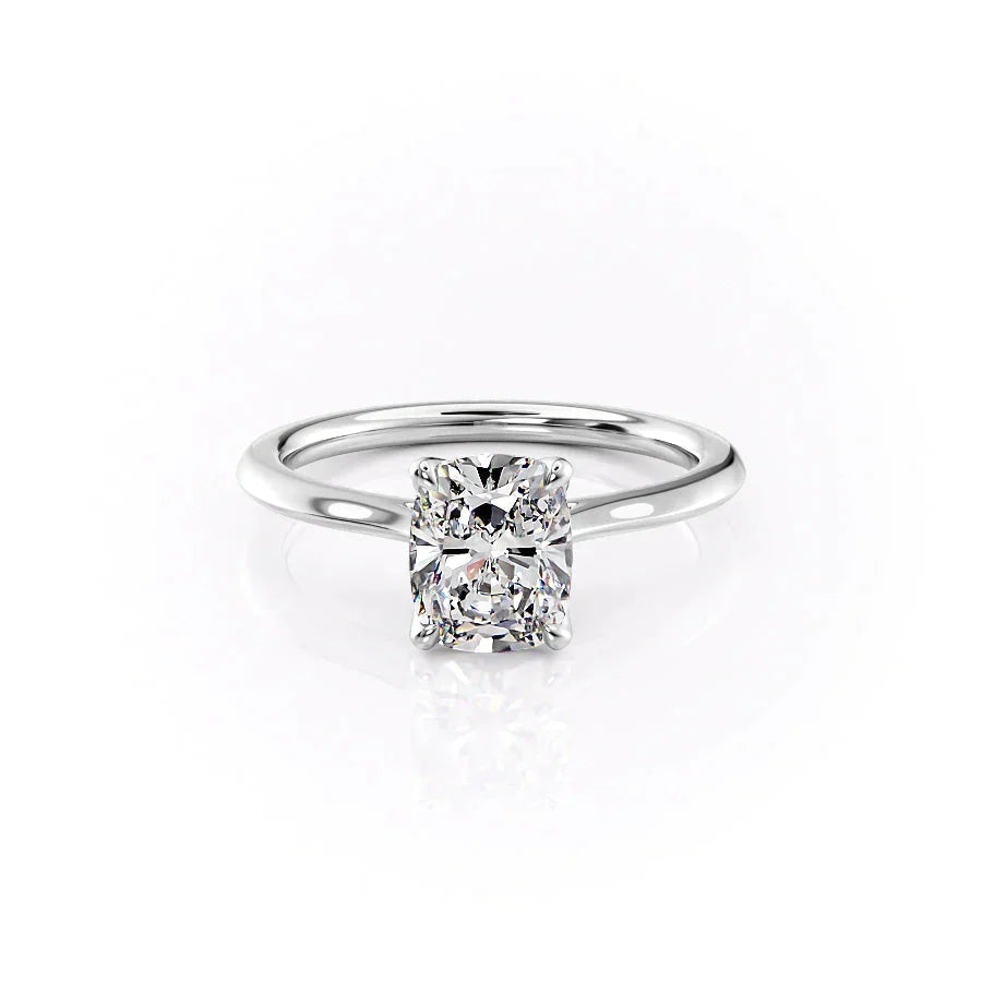 The Madison Set With A 3.5 Carat Elongated Cushion Moissanite