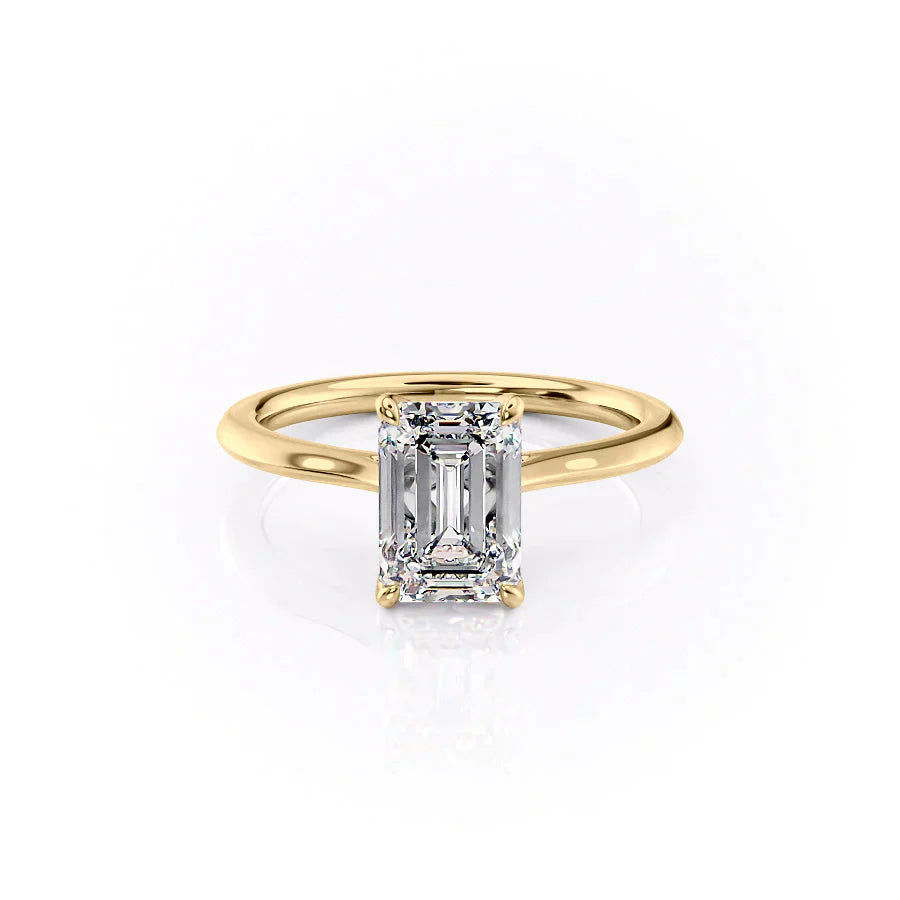 The Madison Set With A 4.5 Carat Emerald Moissanite