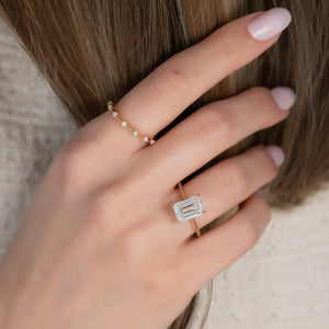 The Madison Set With A Emerald Moissanite