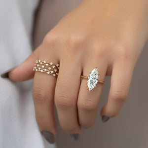 The Madison Set With A 3 Carat Marquise Lab Diamond