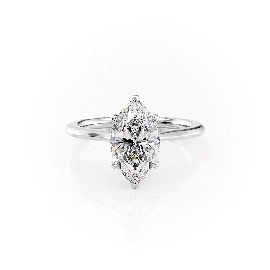 The Madison Set With A 2.5 Carat Marquise Lab Diamond