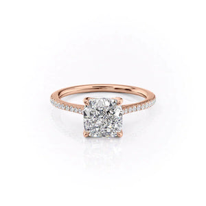 The Pave Madison Set With A 1 Carat Cushion Moissanite
