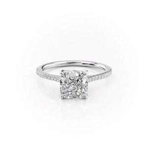 The Pave Madison Set With A 1.5 Carat Cushion Lab Diamond