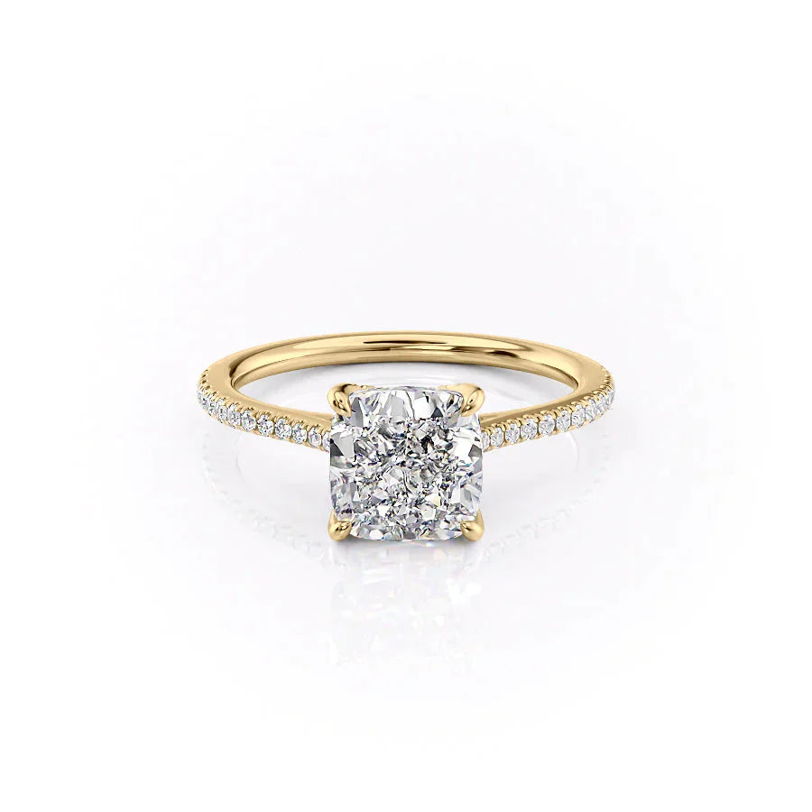The Pave Madison Set With A 4 Carat Cushion Moissanite