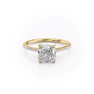 The Pave Madison Set With A 3 Carat Cushion Moissanite