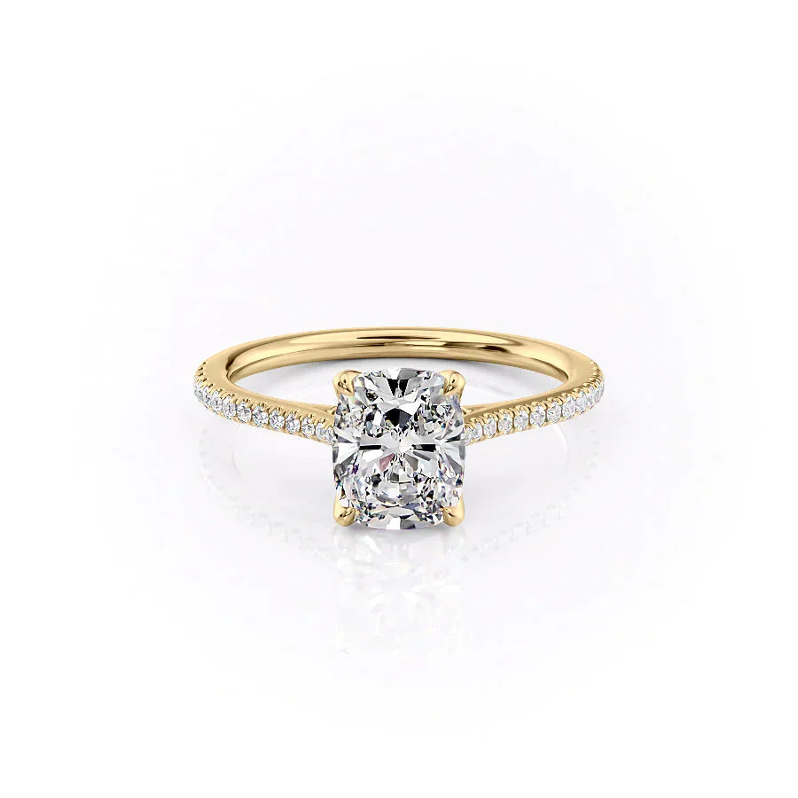 The Pave Madison Set With A 1.5 Carat Elongated Cushion Moissanite