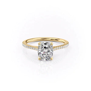 The Pave Madison Set With A 2 Carat Elongated Cushion Lab Diamond