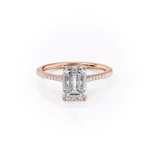 The Pave Madison Set With A 4.5 Carat Emerald Moissanite