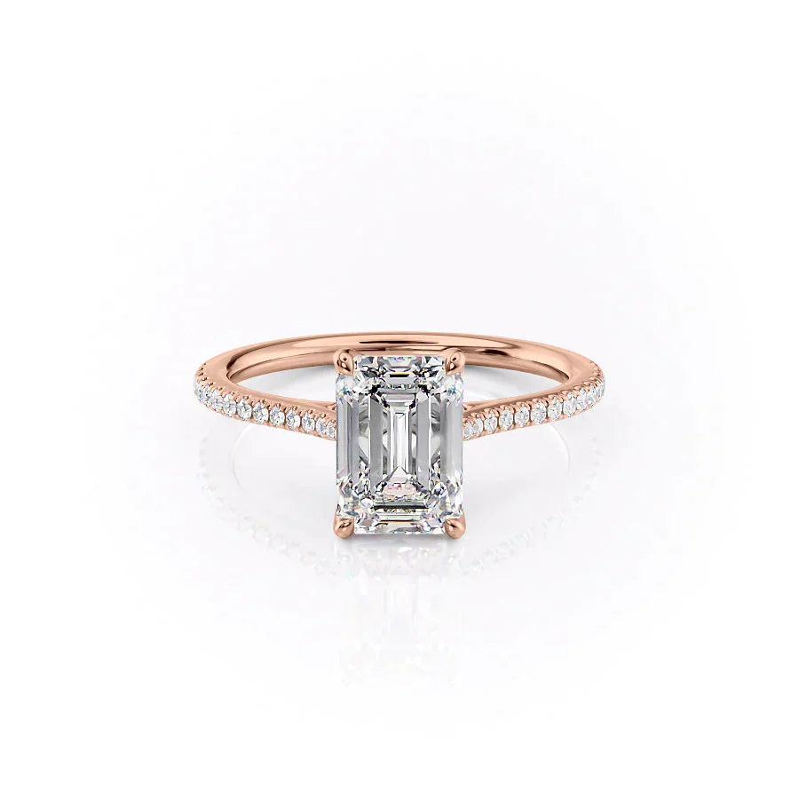 The Pave Madison Set With A 3.5 Carat Emerald Moissanite