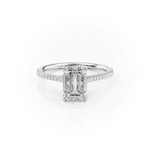 The Pave Madison Set With A 4.5 Carat Emerald Moissanite